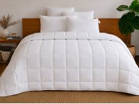 Ковдра пухова 50% 172х205 тік з кантом білий White Ecotton Premium collection
