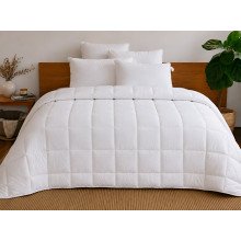 Down Quilt 50% Down 172x205 Tick Fabric with White Piping White Ecotton Premium collection