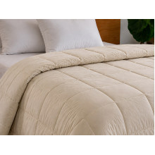 Down Quilt 50% Down 172x205 cm Tick Fabric with Beige Piping Ecotton Premium collection