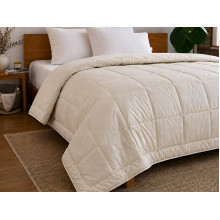 Down Quilt 50% Down 172x205 cm Tick Fabric with Beige Piping Ecotton Premium collection