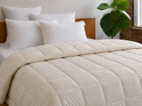 Down Quilt 50% Down 172x205 cm Tick Fabric with Beige Piping Ecotton Premium collection