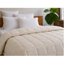 Down Quilt 50% Down 172x205 cm Tick Fabric with Beige Piping Ecotton Premium collection
