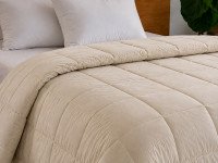 Ковдра пухова 50% 172х205 см тік з кантом бежевий Ecotton Premium collection