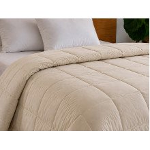 Down Quilt 50% Down 172x205 cm Tick Fabric with Beige Piping Ecotton Premium collection