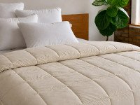 Ковдра пухова 50% 172х205 см тік з кантом бежевий Ecotton Premium collection