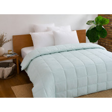 Down Quilt 50% Down 140x205 cm Tick Fabric with Blue Swan Piping Ecotton Premium collection