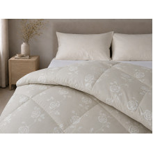Ковдра пухова 50% 140х205 см тік з кантом Rose Beige Ecotton Premium collection