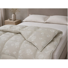 Ковдра пухова 50% 140х205 см тік з кантом Rose Beige Ecotton Premium collection