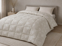 Ковдра пухова 50% 140х205 см тік з кантом Rose Beige Ecotton Premium collection