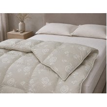 Ковдра пухова 50% 140х205 см тік з кантом Rose Beige Ecotton Premium collection