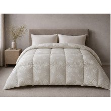 Ковдра пухова 50% 140х205 см тік з кантом Rose Beige Ecotton Premium collection