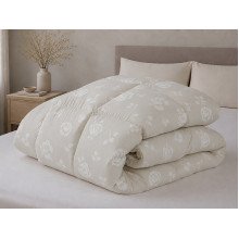 Ковдра пухова 50% 140х205 см тік з кантом Rose Beige Ecotton Premium collection