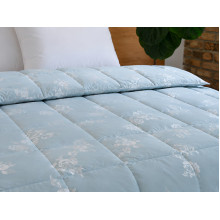 Down Quilt 50% Down 140x205 cm Tick Fabric with Rose Blue Piping Ecotton Premium collection