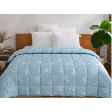 Down Quilt 50% Down 140x205 cm Tick Fabric with Rose Blue Piping Ecotton Premium collection