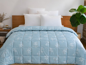 Ковдра пухова 50% 140x205 тік з кантом Rose Blue Ecotton Premium collection 