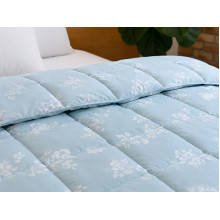 Down Quilt 50% Down 140x205 cm Tick Fabric with Rose Blue Piping Ecotton Premium collection