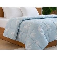Down Quilt 50% Down 140x205 cm Tick Fabric with Rose Blue Piping Ecotton Premium collection