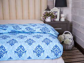 Double Lightweight Cotton Antiallergenic Quilt 172x205 Blue 40-0606 Blue