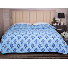 Double Lightweight Cotton Antiallergenic Quilt 172x205 Blue 40-0606 Blue
