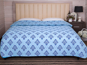 Double Lightweight Cotton Antiallergenic Quilt 172x205 Blue 40-0606 Blue