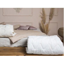 Ковдра двоспальна 172x205 Ecotton антиалергенна бавовняна легка білого кольору 20-0256 White