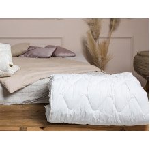 Ковдра двоспальна 172x205 Ecotton антиалергенна бавовняна легка білого кольору 20-0256 White