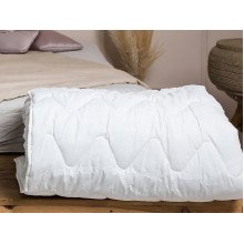 Ковдра двоспальна 172x205 Ecotton антиалергенна бавовняна легка білого кольору 20-0256 White
