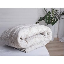 Ковдра двоспальна 172x205 Ecotton антиалергенна бавовняна біла з квітами 20-0709 White