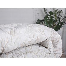 Ковдра двоспальна 172x205 Ecotton антиалергенна бавовняна біла з квітами 20-0709 White