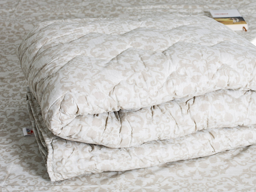 Ковдра двоспальна 172x205 Ecotton антиалергенна бавовняна сіра 40-0963 White