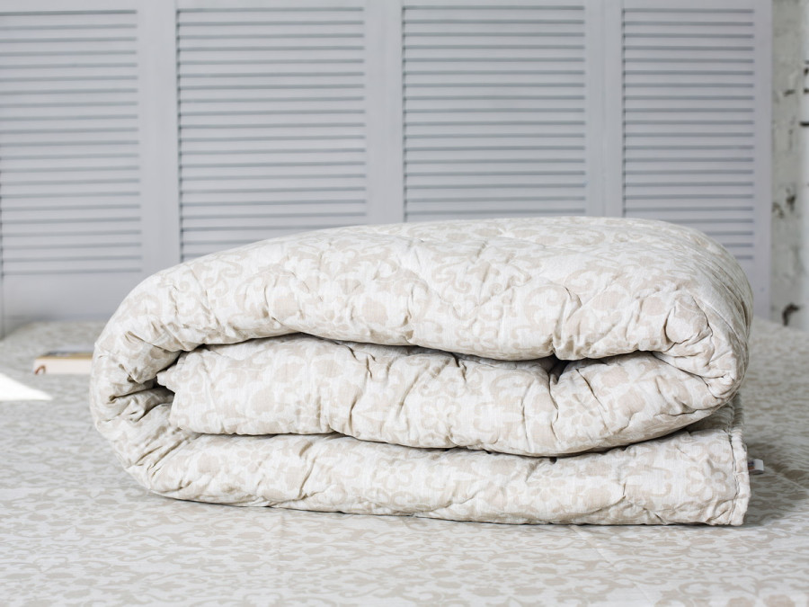 Ковдра двоспальна 172x205 Ecotton антиалергенна бавовняна сіра 40-0963 White