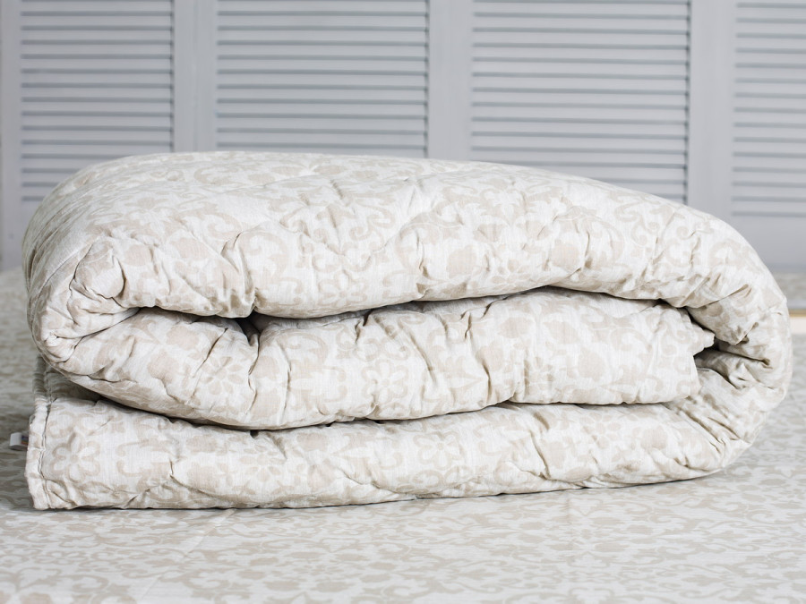 Ковдра двоспальна 172x205 Ecotton антиалергенна бавовняна сіра 40-0963 White