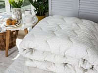Ковдра двоспальна 172x205 Ecotton антиалергенна бавовняна біла з квітами 40-0968 White