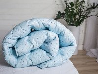 Ковдра двоспальна 172x205 антиалергенна бавовняна блакитна 10-0090 Blue 