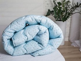 Одеяло двуспальное 180x210 Ecotton Силикон 300 Ranforce Голубой 10-0090