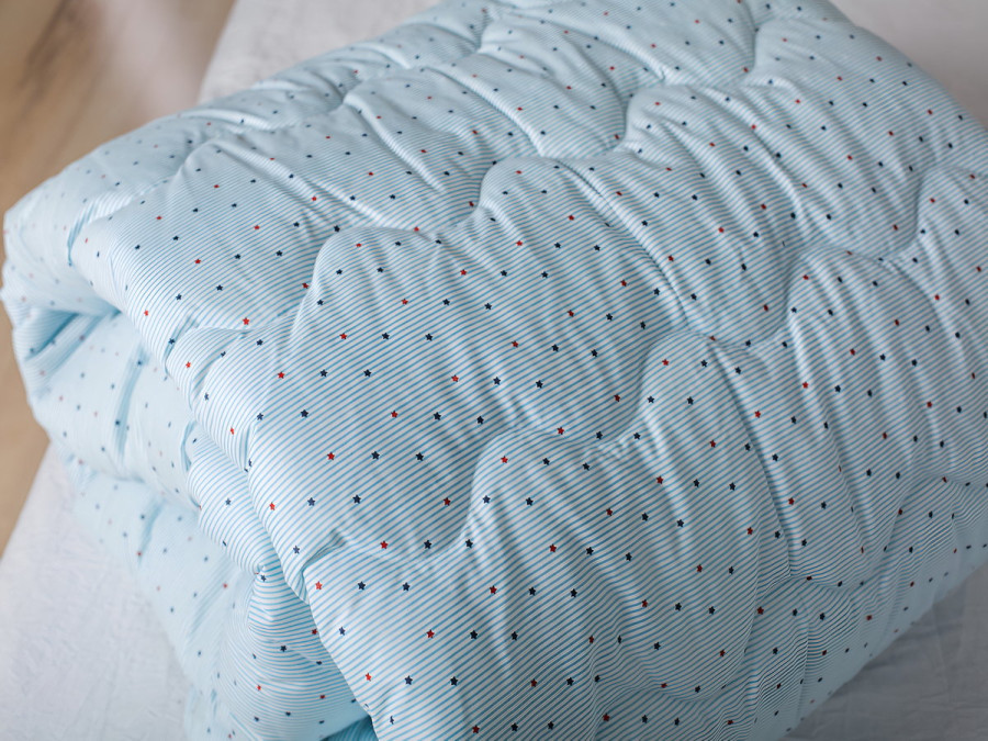 Ковдра двоспальна 180x210 Ecotton Силікон 300 Ranforce Блакитний 20-0256