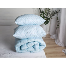Ковдра двоспальна 180x210 Ecotton Силікон 300 Ranforce Блакитний 20-0256