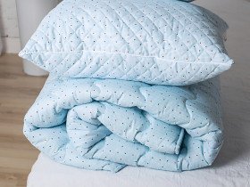 Одеяло Евро 200x220 Ecotton Силикон 300 Ranforce Голубой 20-0256