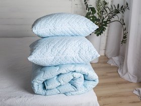 Одеяло двуспальное 180x210 Ecotton Силикон 300 Ranforce Голубой 20-0256