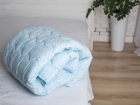 Одеяло двуспальное 180x210 Ecotton Силикон 300 Ranforce Голубой 20-0256