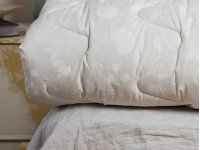 Ковдра Євро 200x210 Ecotton всесезонна бавовняна молочного кольору 20-0256 Ivory past