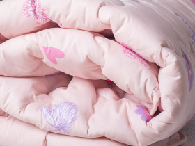 Ковдра двоспальна 180x210 Ecotton Силікон 300 Ranforce Рожевий 20-1455