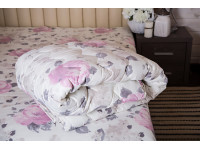 Ковдра двоспальна 172x205 Ecotton всесезонна антиалергенна бавовняна рожевого кольору 20-1455 Lilac