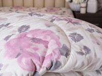 Ковдра двоспальна 172x205 Ecotton всесезонна антиалергенна бавовняна рожевого кольору 20-1455 Lilac
