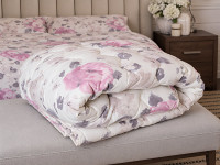 Ковдра двоспальна 172x205 Ecotton всесезонна антиалергенна бавовняна рожевого кольору 20-1455 Lilac