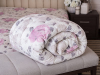 Double blanket 172x205 Ecotton all-season anti-allergenic cotton pink color 20-1455 Lilac