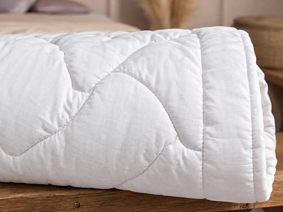 One and a half bed blanket 140x205 Ecotton all-season cotton white