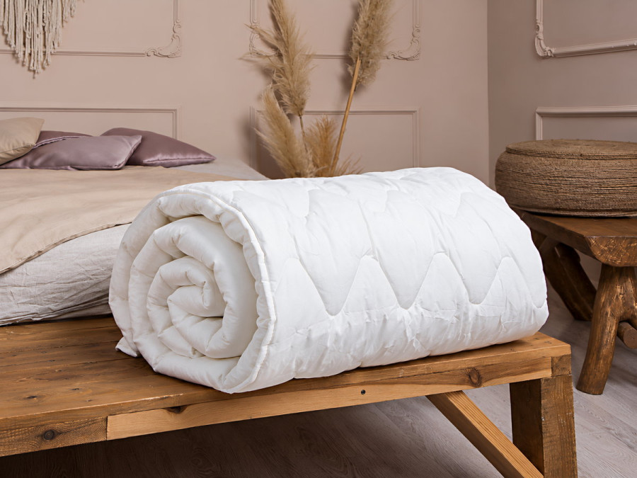 One and a half bed blanket 140x205 Ecotton all-season cotton white