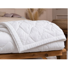 Ковдра півтораспальна 140x205 Ecotton всесезонна бавовняна білого кольору