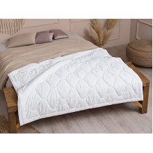 Ковдра півтораспальна 140x205 Ecotton всесезонна бавовняна білого кольору